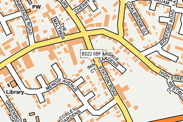 BS22 6BF map - OS OpenMap – Local (Ordnance Survey) BS22 6BF map - OS OpenMap – Local (Ordnance Survey)