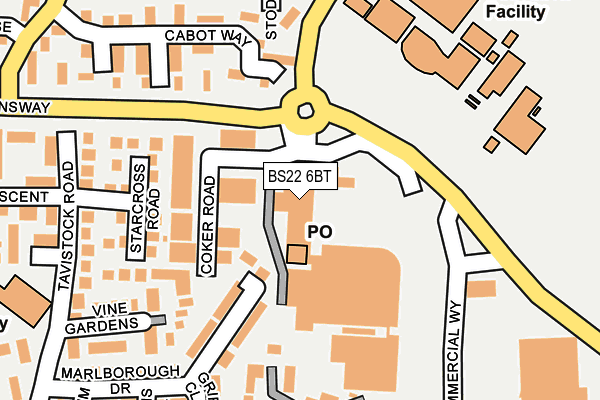 BS22 6BT map - OS OpenMap – Local (Ordnance Survey) BS22 6BT map - OS OpenMap – Local (Ordnance Survey)