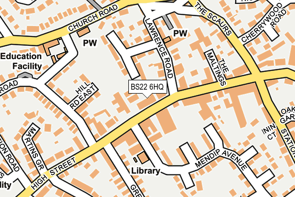BS22 6HQ map - OS OpenMap – Local (Ordnance Survey) BS22 6HQ map - OS OpenMap – Local (Ordnance Survey)