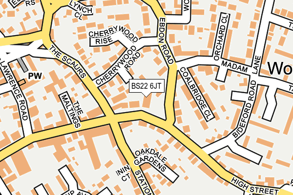 BS22 6JT map - OS OpenMap – Local (Ordnance Survey) BS22 6JT map - OS OpenMap – Local (Ordnance Survey)