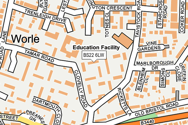 BS22 6LW map - OS OpenMap – Local (Ordnance Survey)