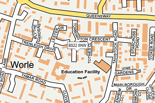 BS22 6NW map - OS OpenMap – Local (Ordnance Survey) BS22 6NW map - OS OpenMap – Local (Ordnance Survey)