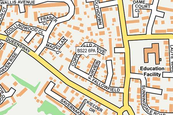 BS22 6PA map - OS OpenMap – Local (Ordnance Survey) BS22 6PA map - OS OpenMap – Local (Ordnance Survey)