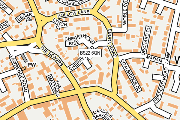 BS22 6QN map - OS OpenMap – Local (Ordnance Survey) BS22 6QN map - OS OpenMap – Local (Ordnance Survey)