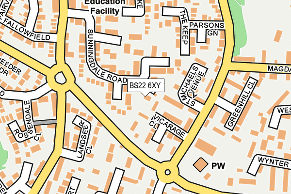 BS22 6XY map - OS OpenMap – Local (Ordnance Survey) BS22 6XY map - OS OpenMap – Local (Ordnance Survey)