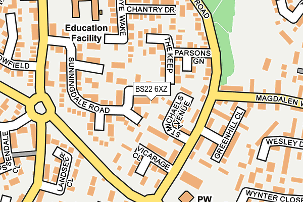 BS22 6XZ map - OS OpenMap – Local (Ordnance Survey) BS22 6XZ map - OS OpenMap – Local (Ordnance Survey)