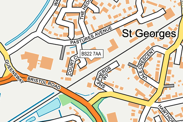 BS22 7AA map - OS OpenMap – Local (Ordnance Survey) BS22 7AA map - OS OpenMap – Local (Ordnance Survey)