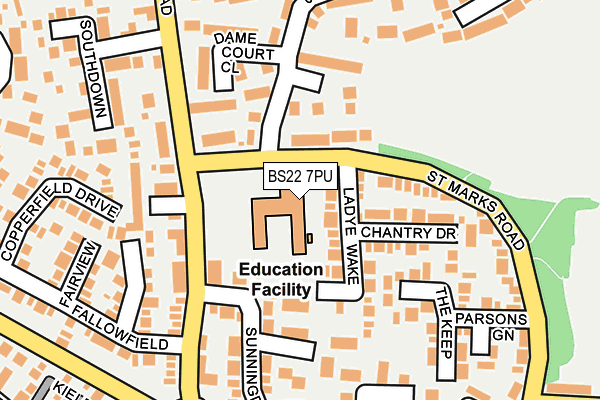 BS22 7PU map - OS OpenMap – Local (Ordnance Survey) BS22 7PU map - OS OpenMap – Local (Ordnance Survey)