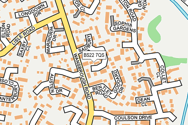 BS22 7QS map - OS OpenMap – Local (Ordnance Survey) BS22 7QS map - OS OpenMap – Local (Ordnance Survey)