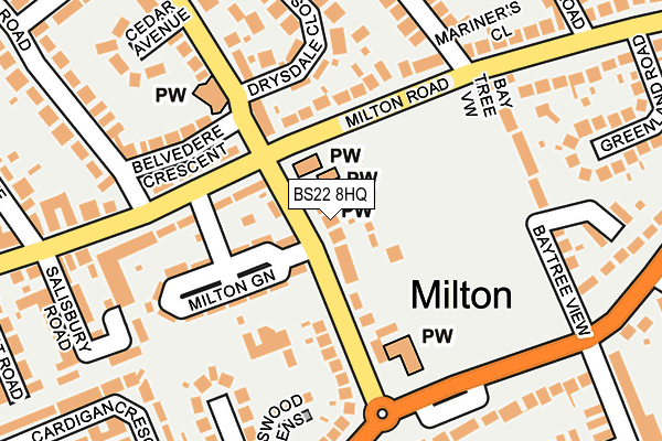 BS22 8HQ map - OS OpenMap – Local (Ordnance Survey)