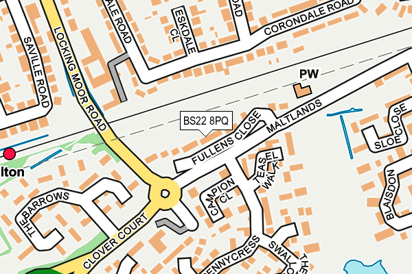 BS22 8PQ map - OS OpenMap – Local (Ordnance Survey) BS22 8PQ map - OS OpenMap – Local (Ordnance Survey)