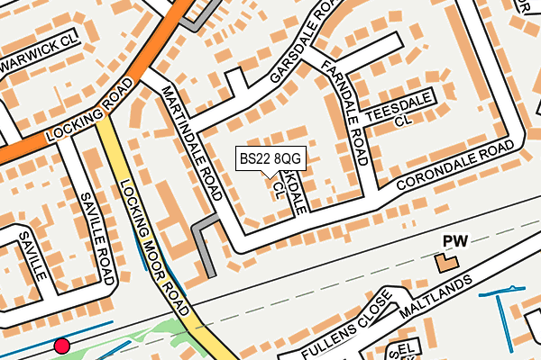 BS22 8QG map - OS OpenMap – Local (Ordnance Survey) BS22 8QG map - OS OpenMap – Local (Ordnance Survey)