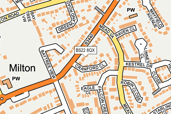 BS22 8QX map - OS OpenMap – Local (Ordnance Survey) BS22 8QX map - OS OpenMap – Local (Ordnance Survey)