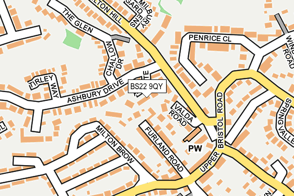 BS22 9QY map - OS OpenMap – Local (Ordnance Survey) BS22 9QY map - OS OpenMap – Local (Ordnance Survey)