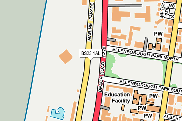 BS23 1AL map - OS OpenMap – Local (Ordnance Survey) BS23 1AL map - OS OpenMap – Local (Ordnance Survey)