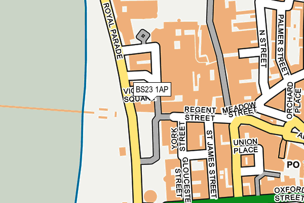 BS23 1AP map - OS OpenMap – Local (Ordnance Survey) BS23 1AP map - OS OpenMap – Local (Ordnance Survey)