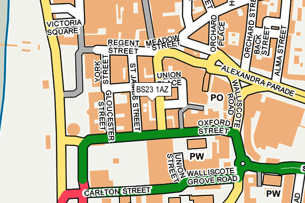 BS23 1AZ map - OS OpenMap – Local (Ordnance Survey) BS23 1AZ map - OS OpenMap – Local (Ordnance Survey)