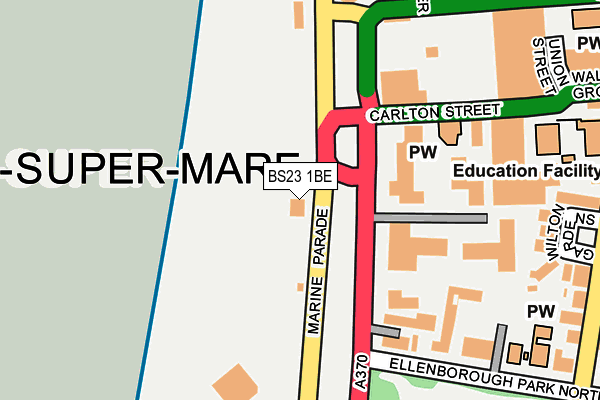 BS23 1BE map - OS OpenMap – Local (Ordnance Survey) BS23 1BE map - OS OpenMap – Local (Ordnance Survey)