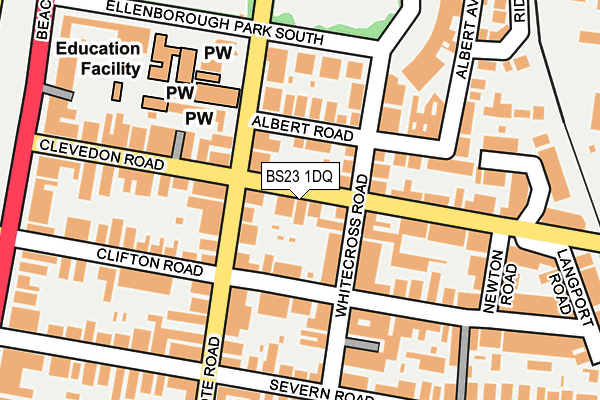 BS23 1DQ map - OS OpenMap – Local (Ordnance Survey)
