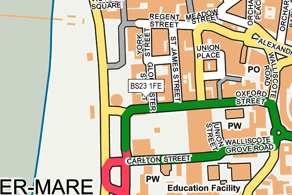 BS23 1FE map - OS OpenMap – Local (Ordnance Survey) BS23 1FE map - OS OpenMap – Local (Ordnance Survey)