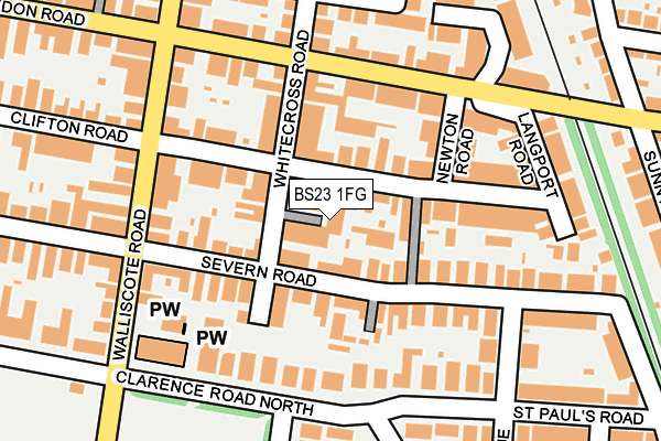 BS23 1FG map - OS OpenMap – Local (Ordnance Survey) BS23 1FG map - OS OpenMap – Local (Ordnance Survey)