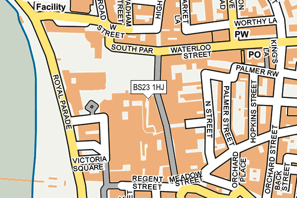 BS23 1HJ map - OS OpenMap – Local (Ordnance Survey) BS23 1HJ map - OS OpenMap – Local (Ordnance Survey)