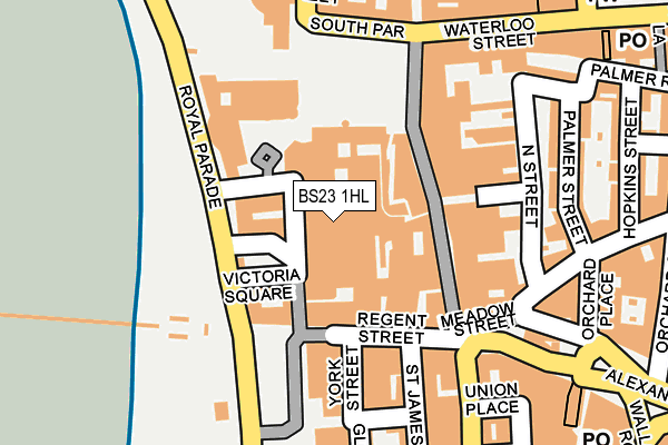 BS23 1HL map - OS OpenMap – Local (Ordnance Survey) BS23 1HL map - OS OpenMap – Local (Ordnance Survey)