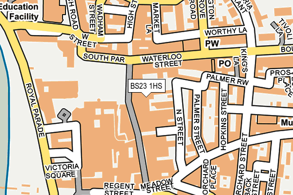 BS23 1HS map - OS OpenMap – Local (Ordnance Survey) BS23 1HS map - OS OpenMap – Local (Ordnance Survey)