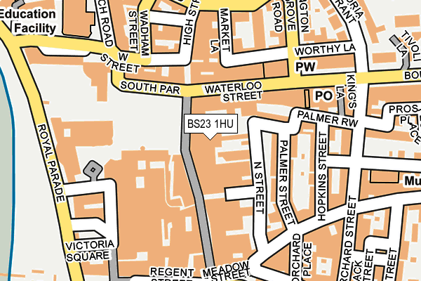 BS23 1HU map - OS OpenMap – Local (Ordnance Survey) BS23 1HU map - OS OpenMap – Local (Ordnance Survey)