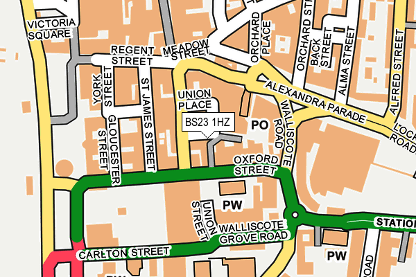 BS23 1HZ map - OS OpenMap – Local (Ordnance Survey) BS23 1HZ map - OS OpenMap – Local (Ordnance Survey)