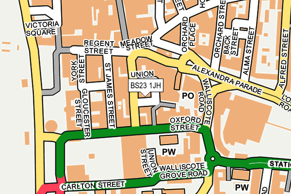 BS23 1JH map - OS OpenMap – Local (Ordnance Survey) BS23 1JH map - OS OpenMap – Local (Ordnance Survey)