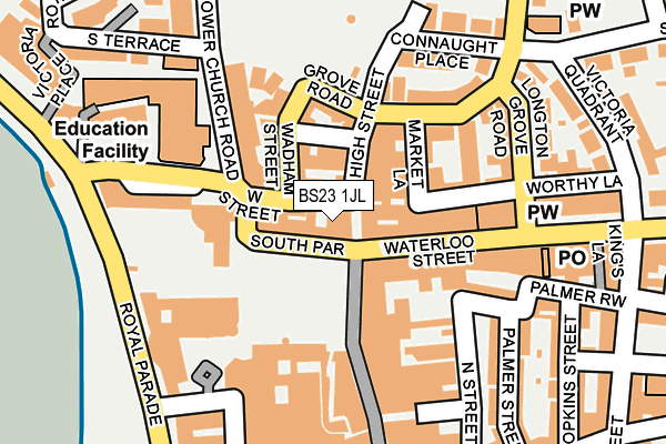 BS23 1JL map - OS OpenMap – Local (Ordnance Survey) BS23 1JL map - OS OpenMap – Local (Ordnance Survey)