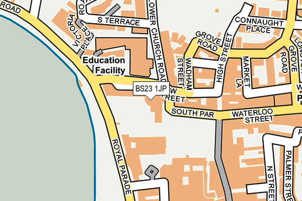 BS23 1JP map - OS OpenMap – Local (Ordnance Survey) BS23 1JP map - OS OpenMap – Local (Ordnance Survey)