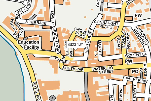BS23 1JY map - OS OpenMap – Local (Ordnance Survey) BS23 1JY map - OS OpenMap – Local (Ordnance Survey)