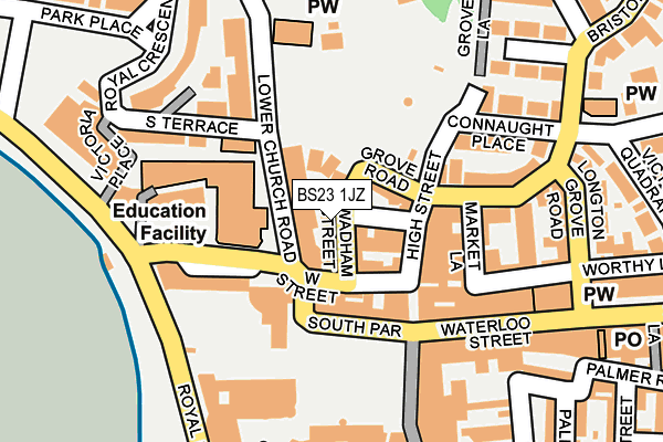 BS23 1JZ map - OS OpenMap – Local (Ordnance Survey) BS23 1JZ map - OS OpenMap – Local (Ordnance Survey)