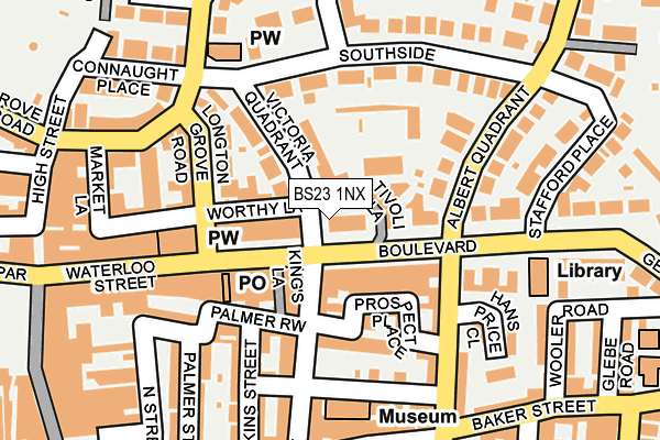 BS23 1NX map - OS OpenMap – Local (Ordnance Survey) BS23 1NX map - OS OpenMap – Local (Ordnance Survey)
