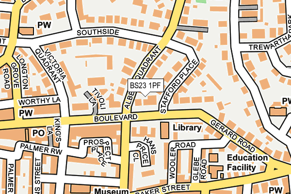 BS23 1PF map - OS OpenMap – Local (Ordnance Survey) BS23 1PF map - OS OpenMap – Local (Ordnance Survey)