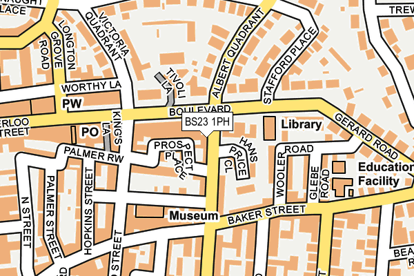 BS23 1PH map - OS OpenMap – Local (Ordnance Survey) BS23 1PH map - OS OpenMap – Local (Ordnance Survey)