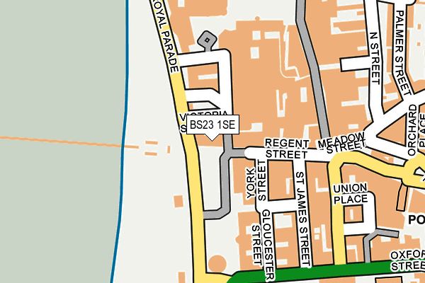 BS23 1SE map - OS OpenMap – Local (Ordnance Survey) BS23 1SE map - OS OpenMap – Local (Ordnance Survey)