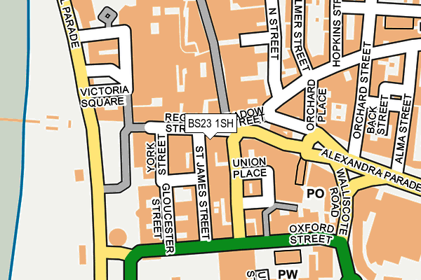 BS23 1SH map - OS OpenMap – Local (Ordnance Survey) BS23 1SH map - OS OpenMap – Local (Ordnance Survey)