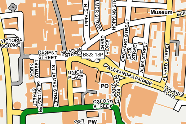 BS23 1SP map - OS OpenMap – Local (Ordnance Survey) BS23 1SP map - OS OpenMap – Local (Ordnance Survey)