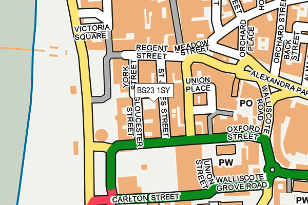 BS23 1SY map - OS OpenMap – Local (Ordnance Survey) BS23 1SY map - OS OpenMap – Local (Ordnance Survey)