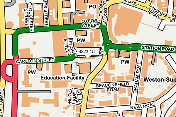 BS23 1UT map - OS OpenMap – Local (Ordnance Survey) BS23 1UT map - OS OpenMap – Local (Ordnance Survey)