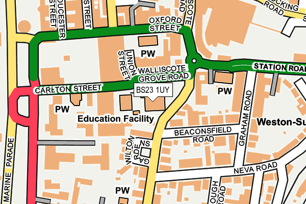 BS23 1UY map - OS OpenMap – Local (Ordnance Survey) BS23 1UY map - OS OpenMap – Local (Ordnance Survey)