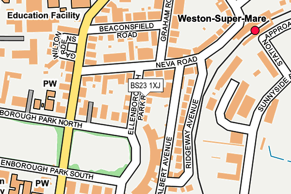 BS23 1XJ map - OS OpenMap – Local (Ordnance Survey) BS23 1XJ map - OS OpenMap – Local (Ordnance Survey)