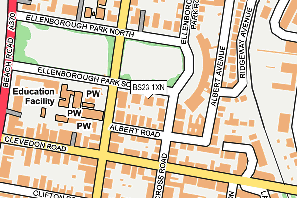 BS23 1XN map - OS OpenMap – Local (Ordnance Survey) BS23 1XN map - OS OpenMap – Local (Ordnance Survey)