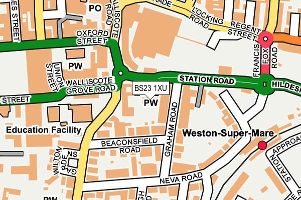 BS23 1XU map - OS OpenMap – Local (Ordnance Survey) BS23 1XU map - OS OpenMap – Local (Ordnance Survey)