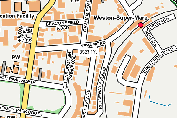 BS23 1YJ map - OS OpenMap – Local (Ordnance Survey) BS23 1YJ map - OS OpenMap – Local (Ordnance Survey)