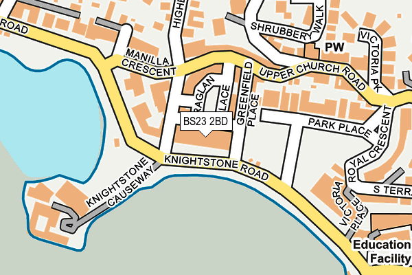 BS23 2BD map - OS OpenMap – Local (Ordnance Survey) BS23 2BD map - OS OpenMap – Local (Ordnance Survey)