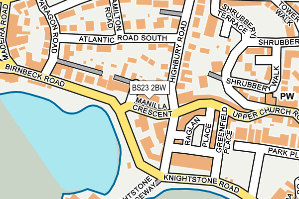 BS23 2BW map - OS OpenMap – Local (Ordnance Survey) BS23 2BW map - OS OpenMap – Local (Ordnance Survey)